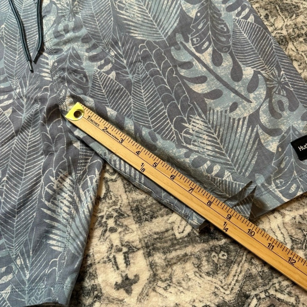 Hurley Phantom Board Shorts Mens 36 Blue Grey Tropical Leaf Print Surf Trunks‎ - Picture 5 of 6